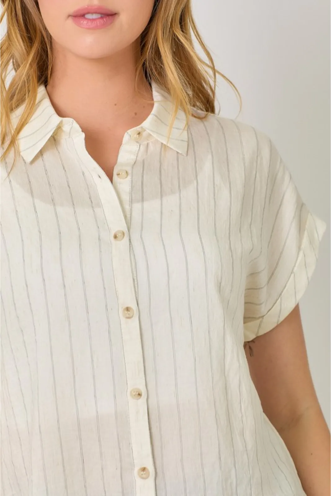 Evie Rolled Up Sleeve Stripe Top sold by fab'rik product image thumbnail 2