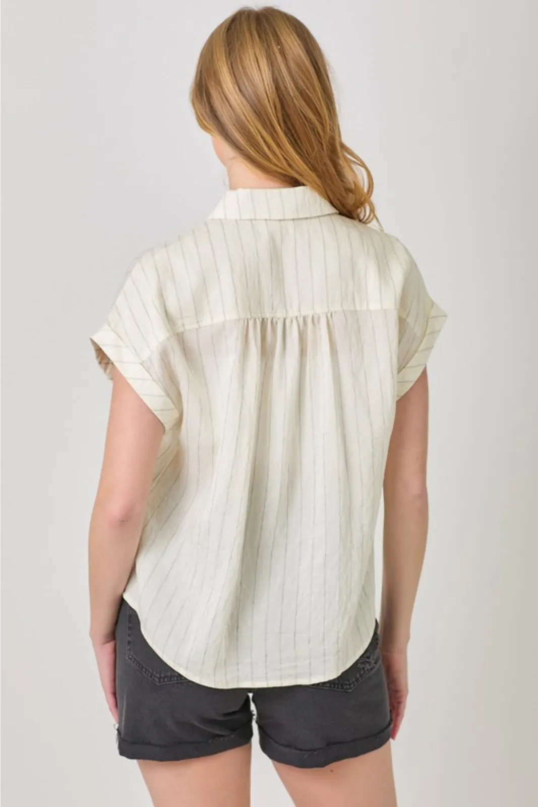 Evie Rolled Up Sleeve Stripe Top sold by fab'rik product image thumbnail 4