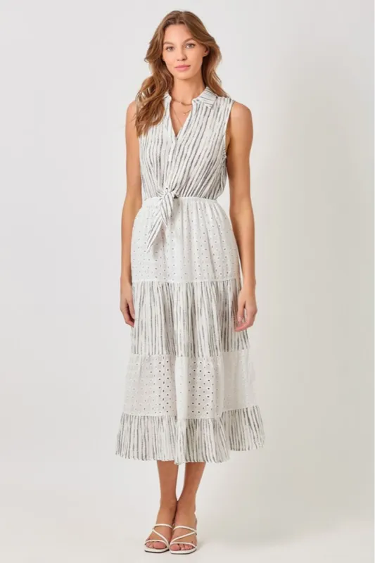 Maya Tie Front Midi Dress sold by fab'rik