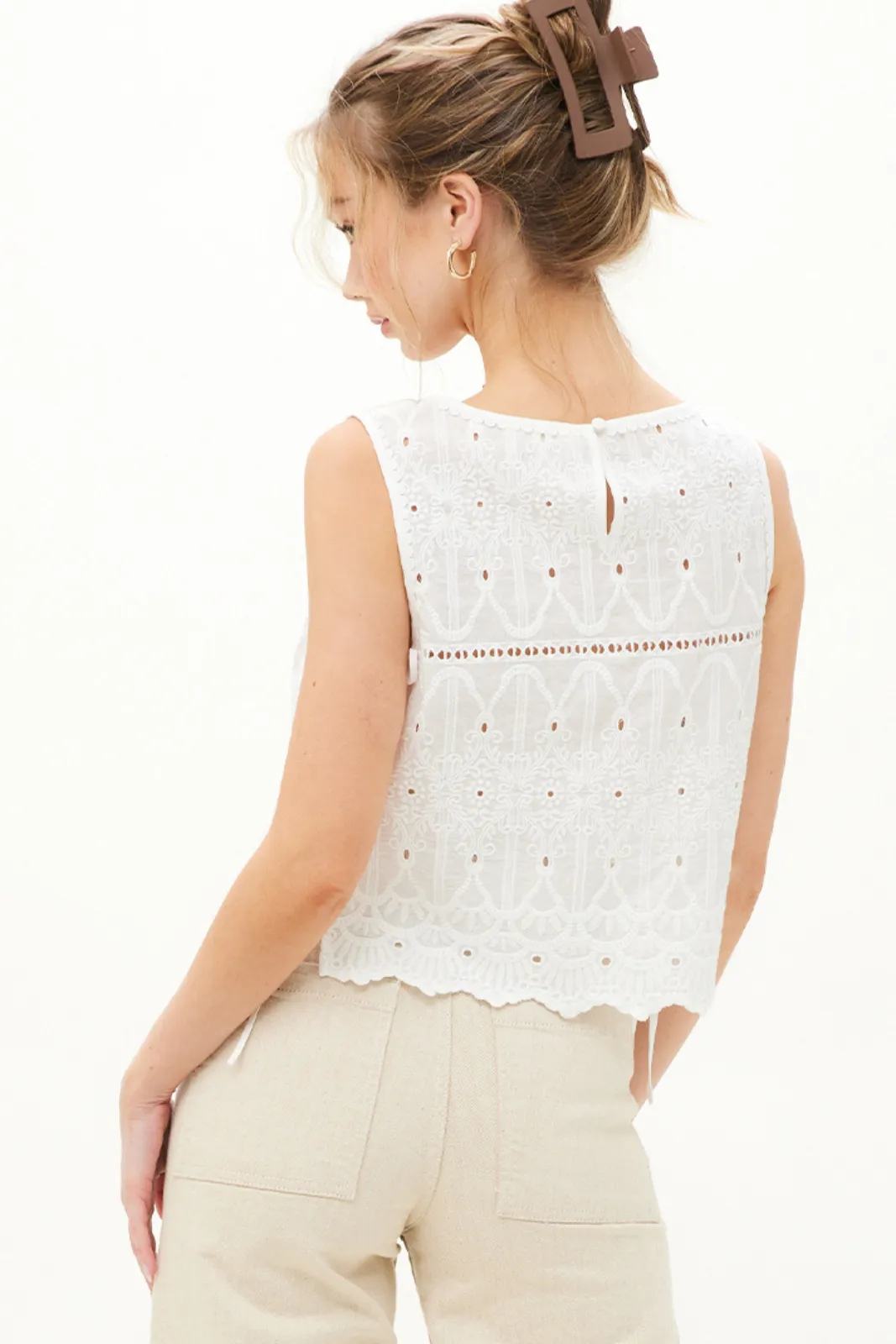 Elani Embroidery Eyelet Top sold by fab'rik product image thumbnail 2