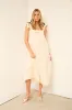 Angelina Floral Embroidery Shoulder Tie Midi Dress sold by fab'rik