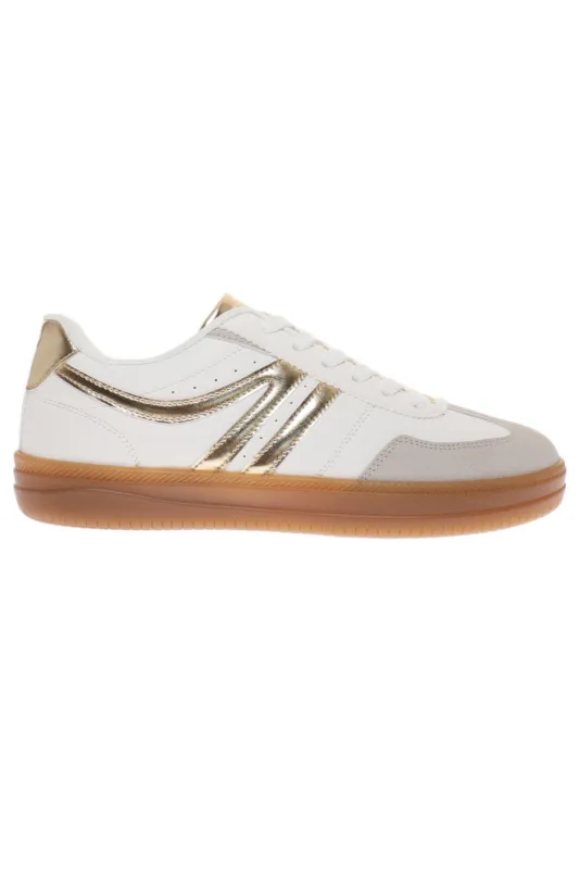 Cynthia Metallic Accent Sneaker sold by fab'rik