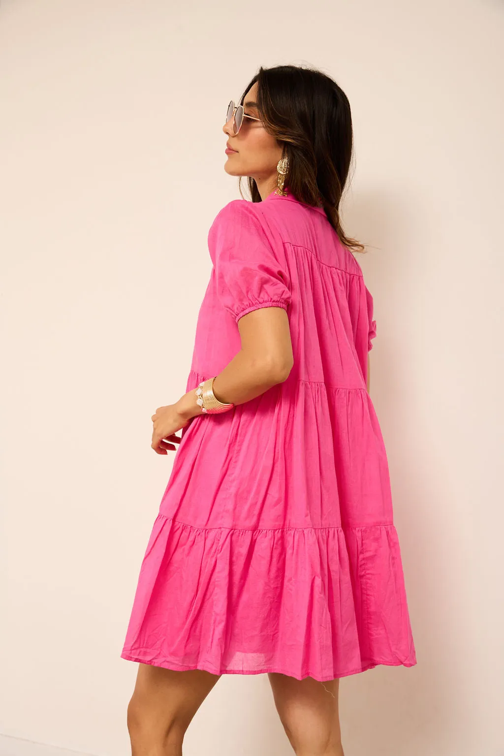 Hazel Puff Sleeve Tiered Mini Dress sold by fab'rik product image thumbnail 3