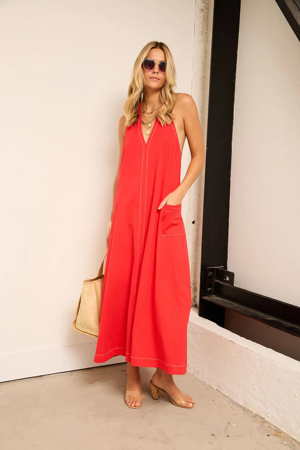 Penelope Open Back Maxi Dress sold by fab'rik