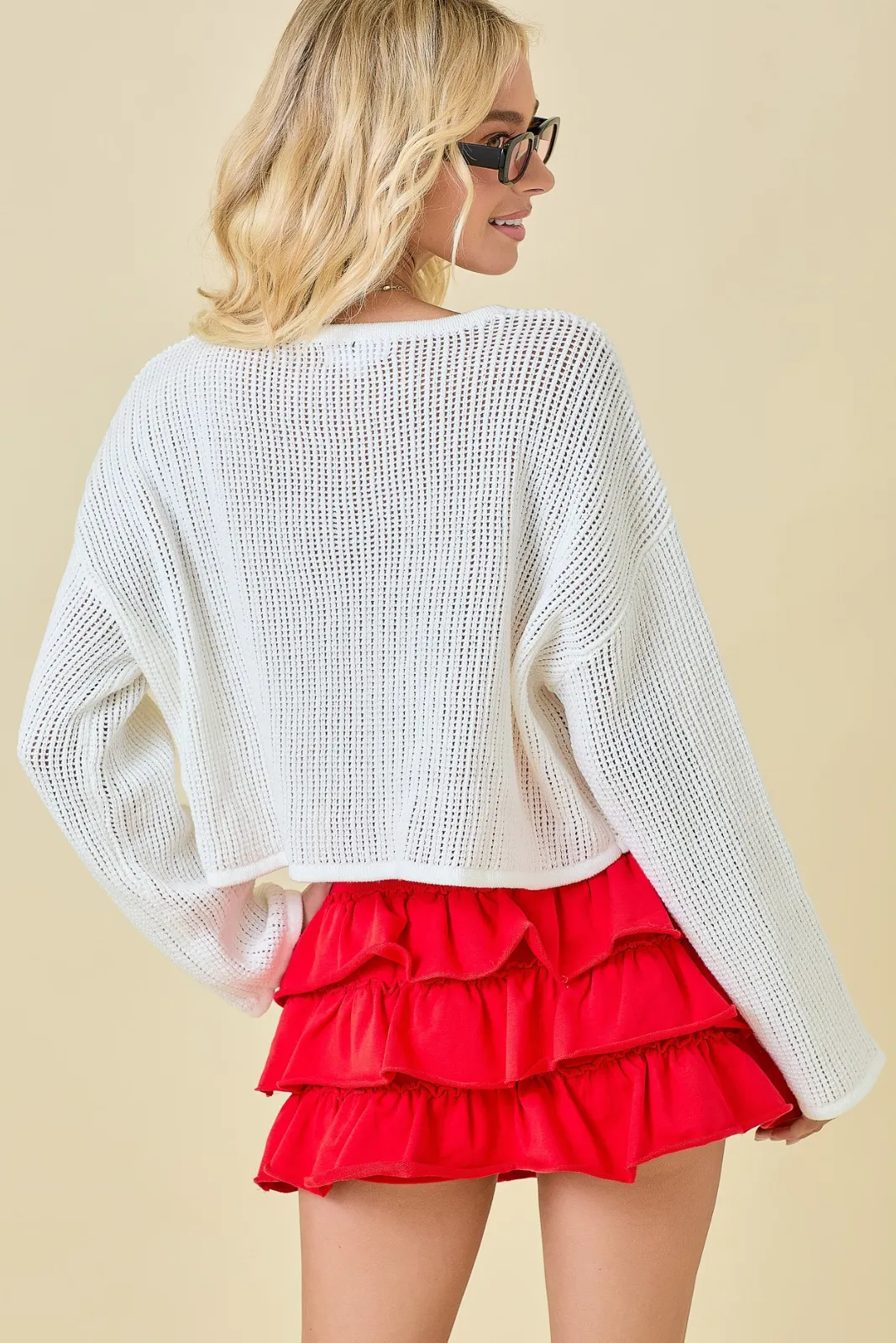 Zoe Crochet Star Long Sleeve Top sold by fab'rik product image thumbnail 2