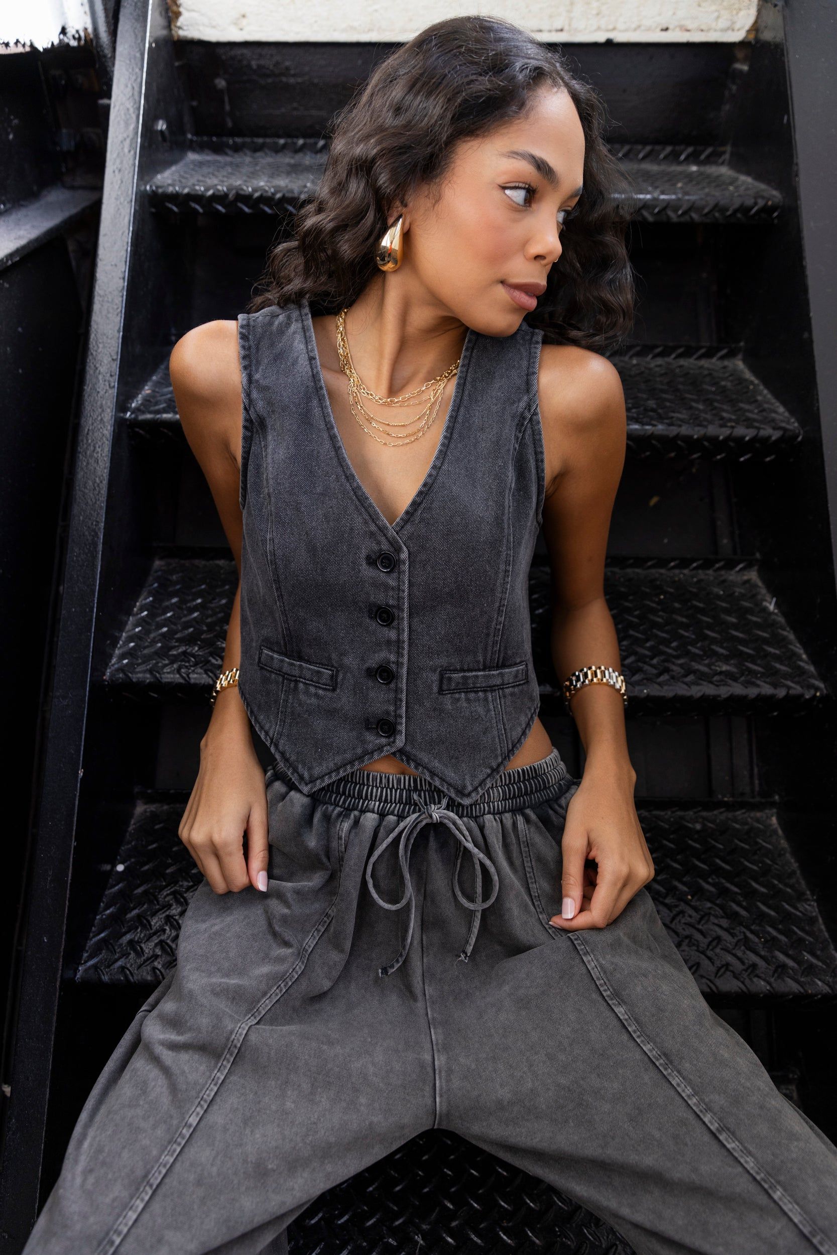 SALE - Lia Denim Vest sold by fab'rik product image thumbnail 2