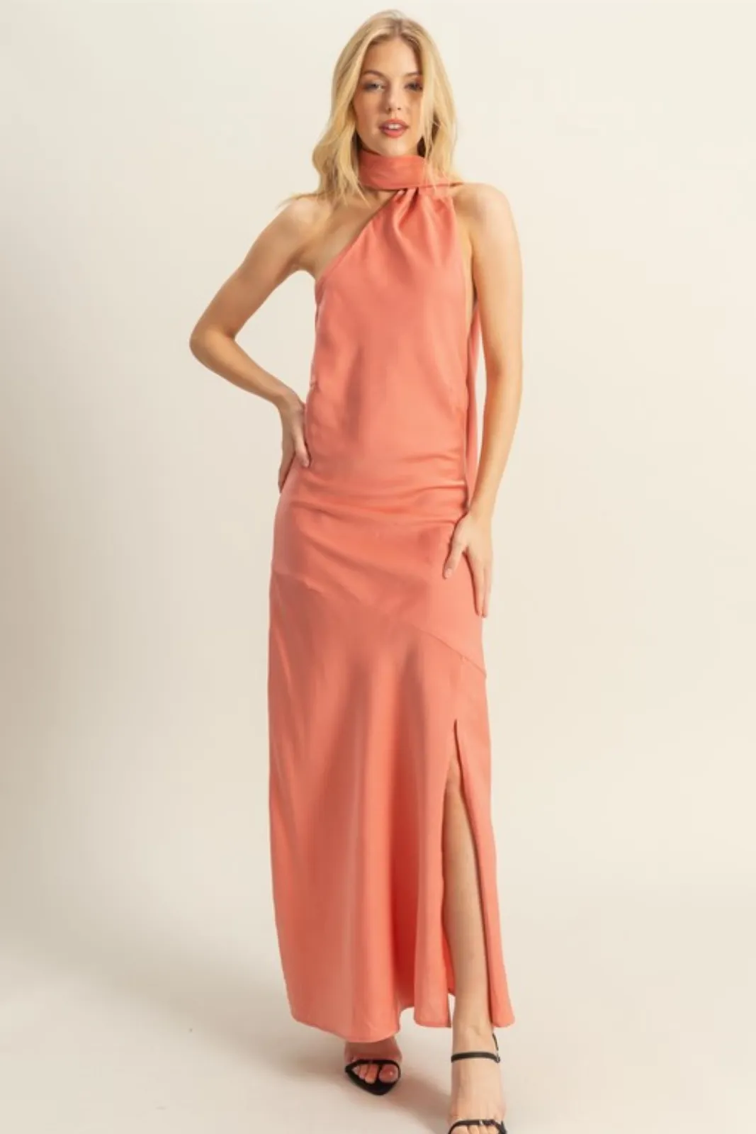 Zoe Scarf Neckline Maxi Dress sold by fab'rik