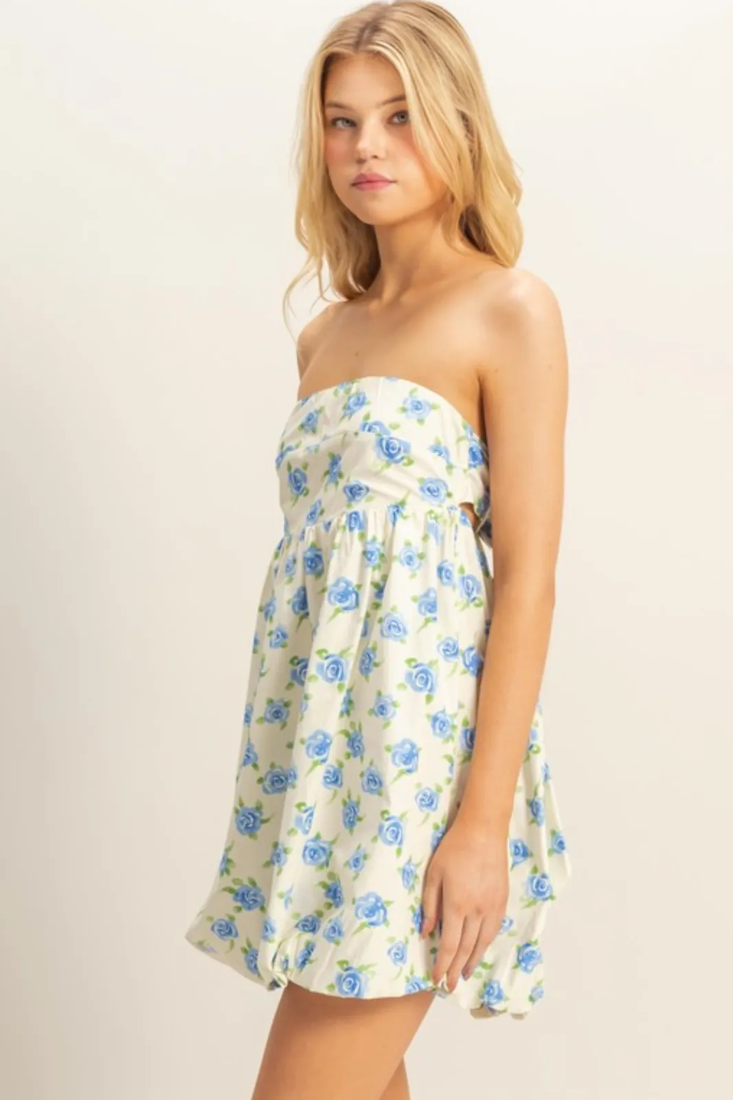 Maya Bubble Hem Flower Mini Dress sold by fab'rik product image thumbnail 3