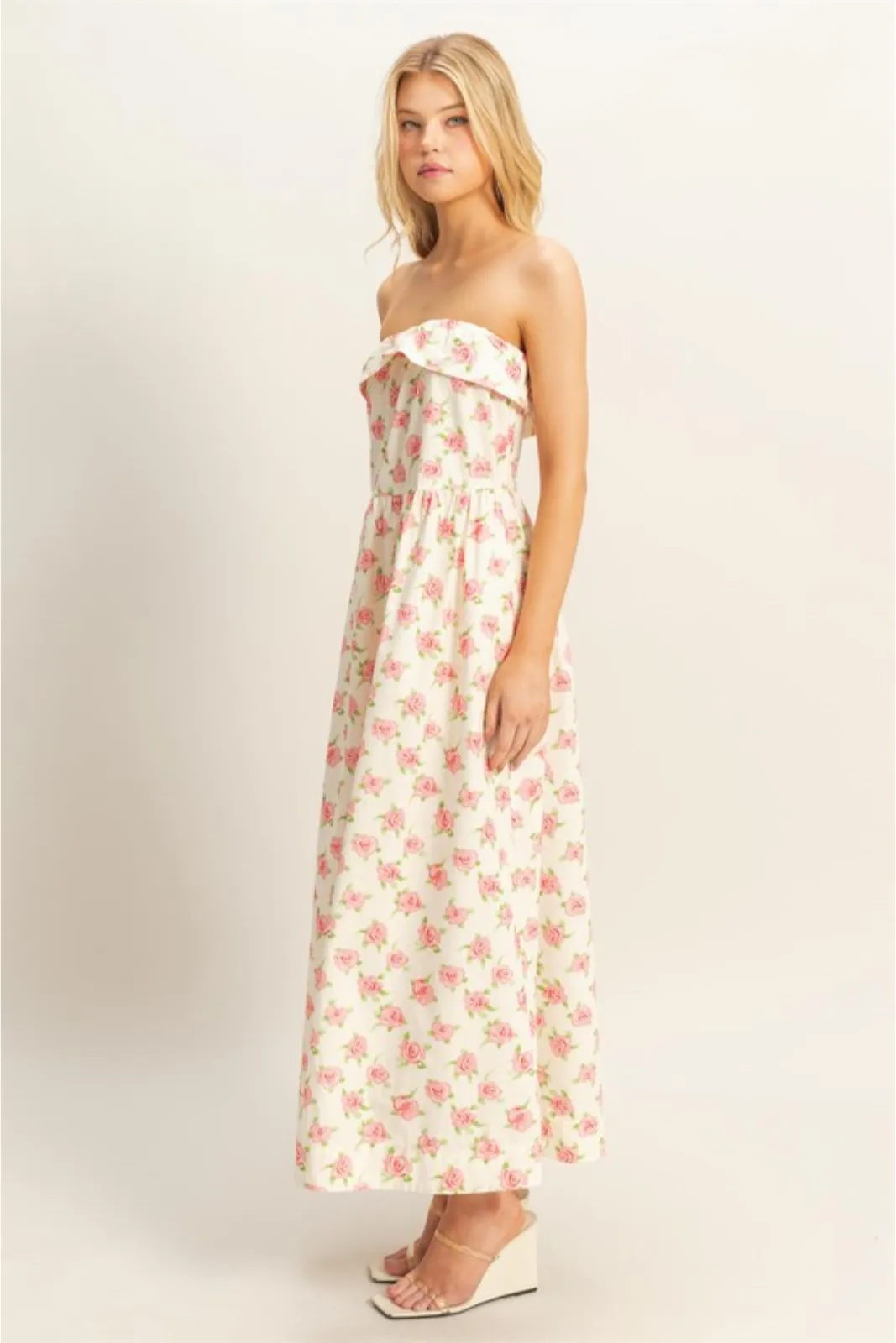 Josie Strapless Flower Maxi Dress sold by fab'rik product image thumbnail 3