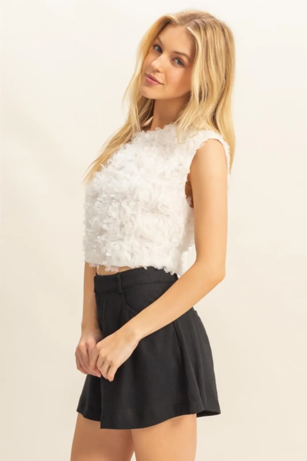 Eliza Tulle Flower Crop Top sold by fab'rik product image thumbnail 3