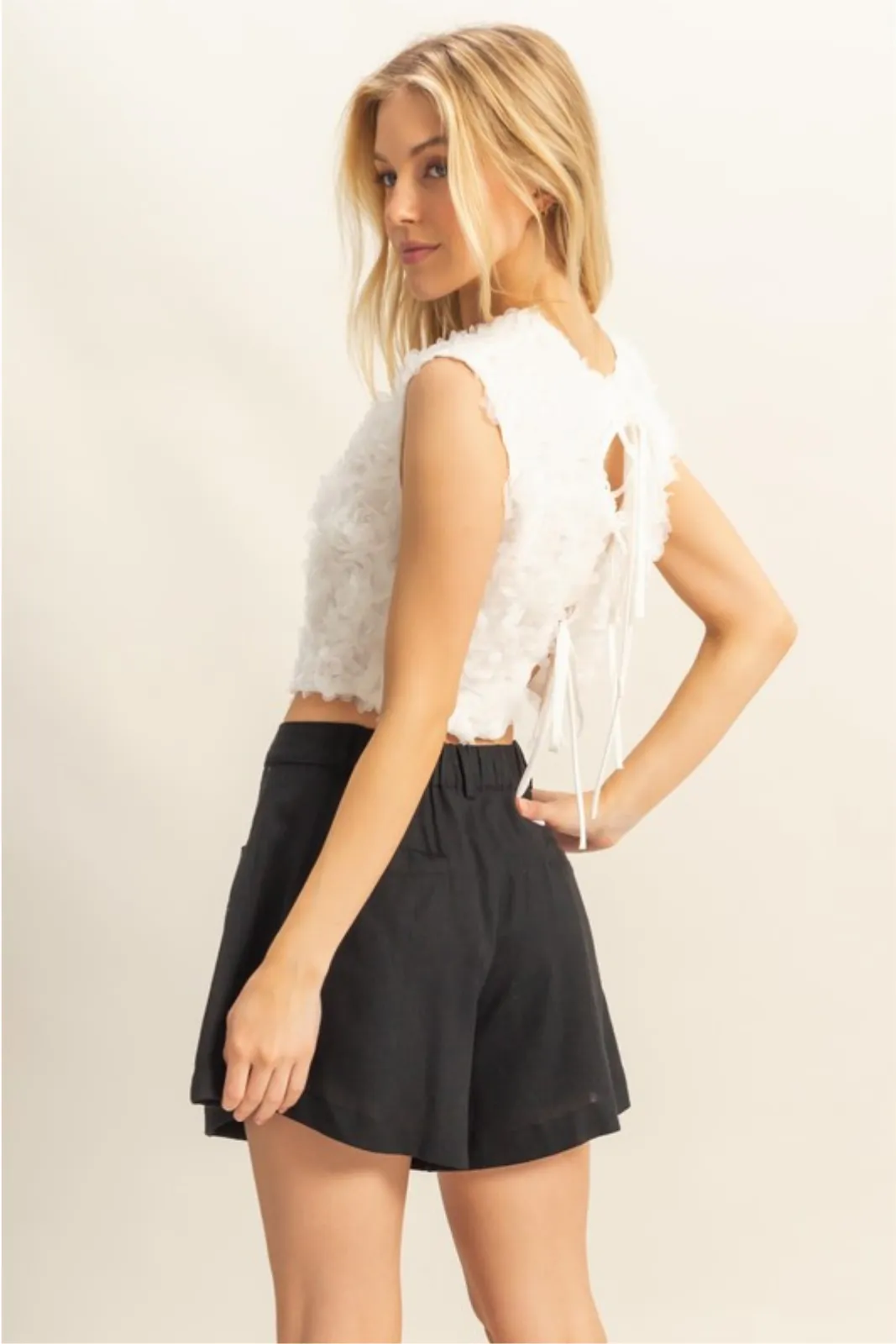 Eliza Tulle Flower Crop Top sold by fab'rik product image thumbnail 4