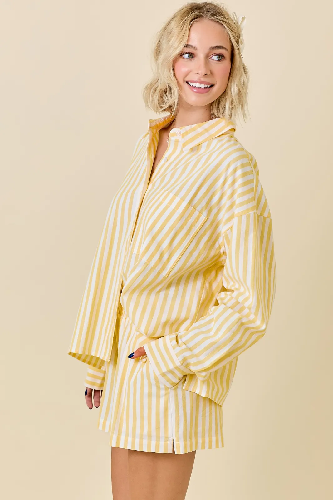 Joanna Oversized Striped Button Down Shirt sold by fab'rik product image thumbnail 2
