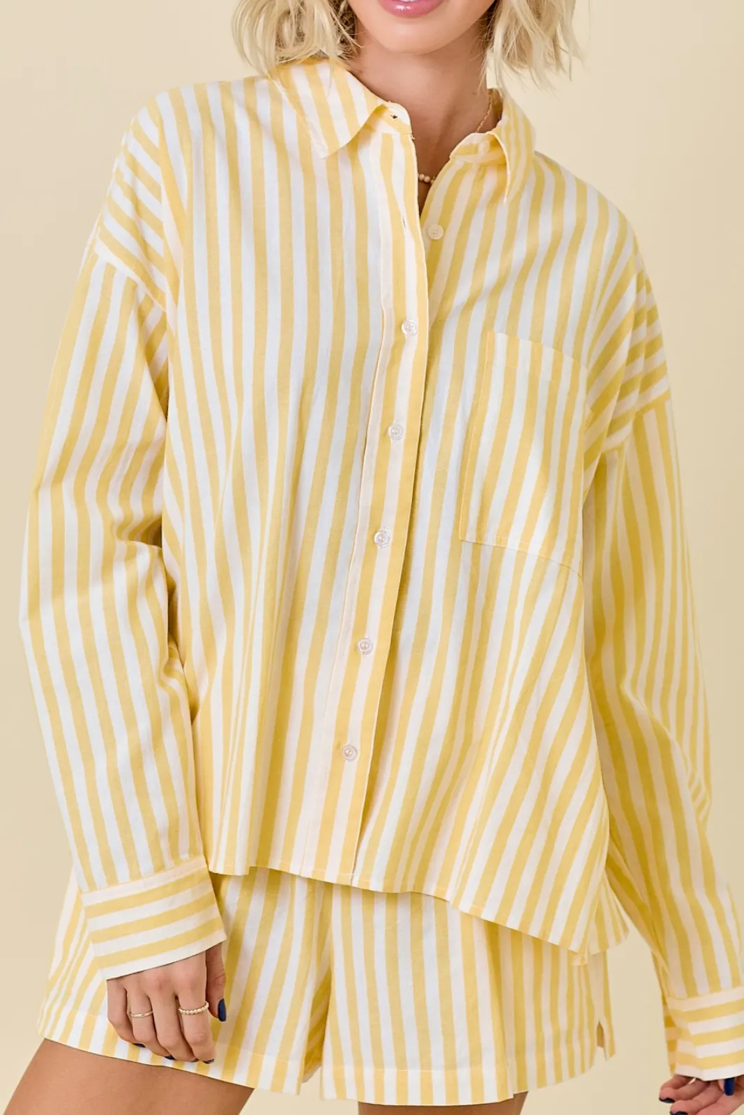 Joanna Oversized Striped Button Down Shirt sold by fab'rik product image thumbnail 4