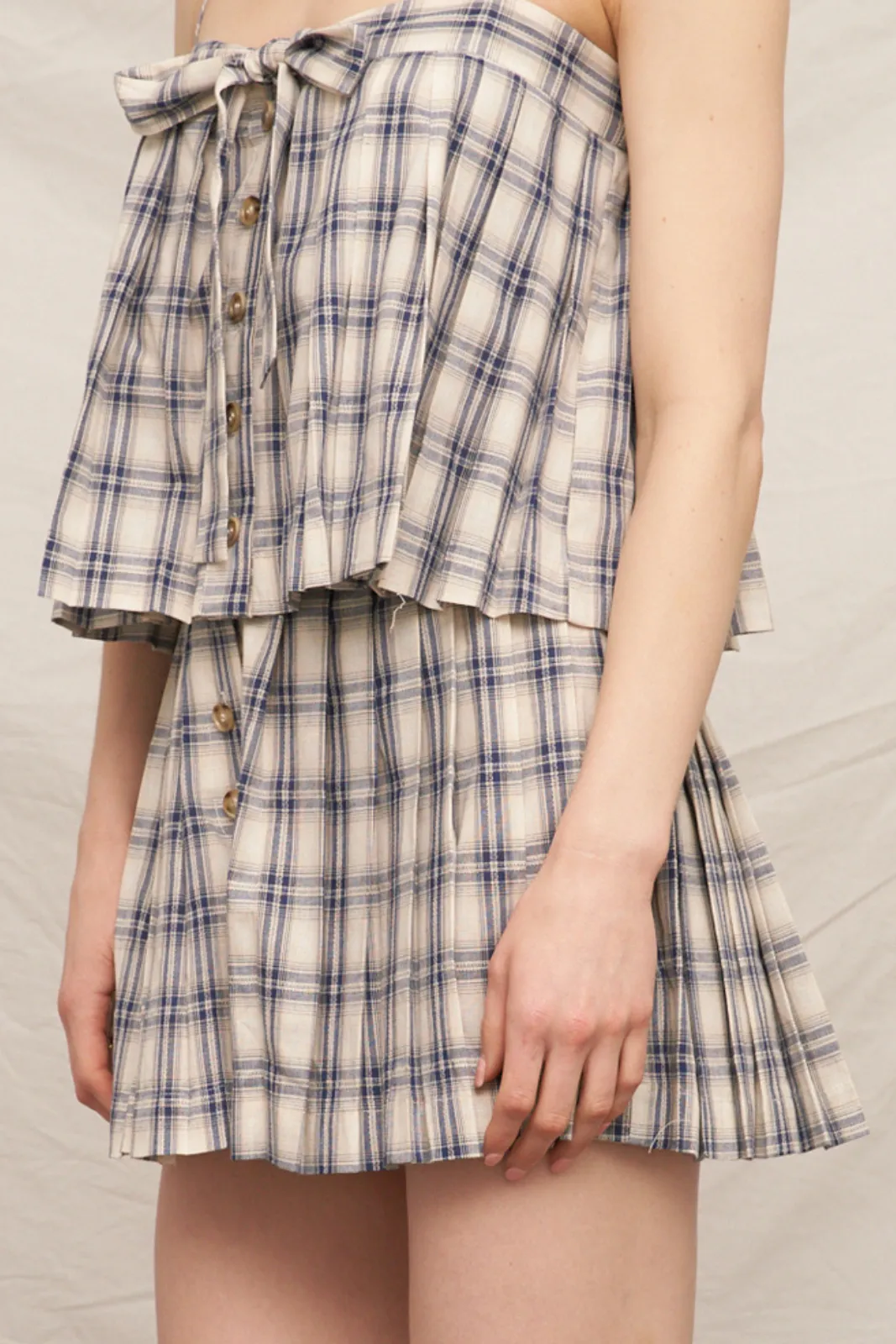 Rachel Pleated Plaid Shorts sold by fab'rik product image thumbnail 2