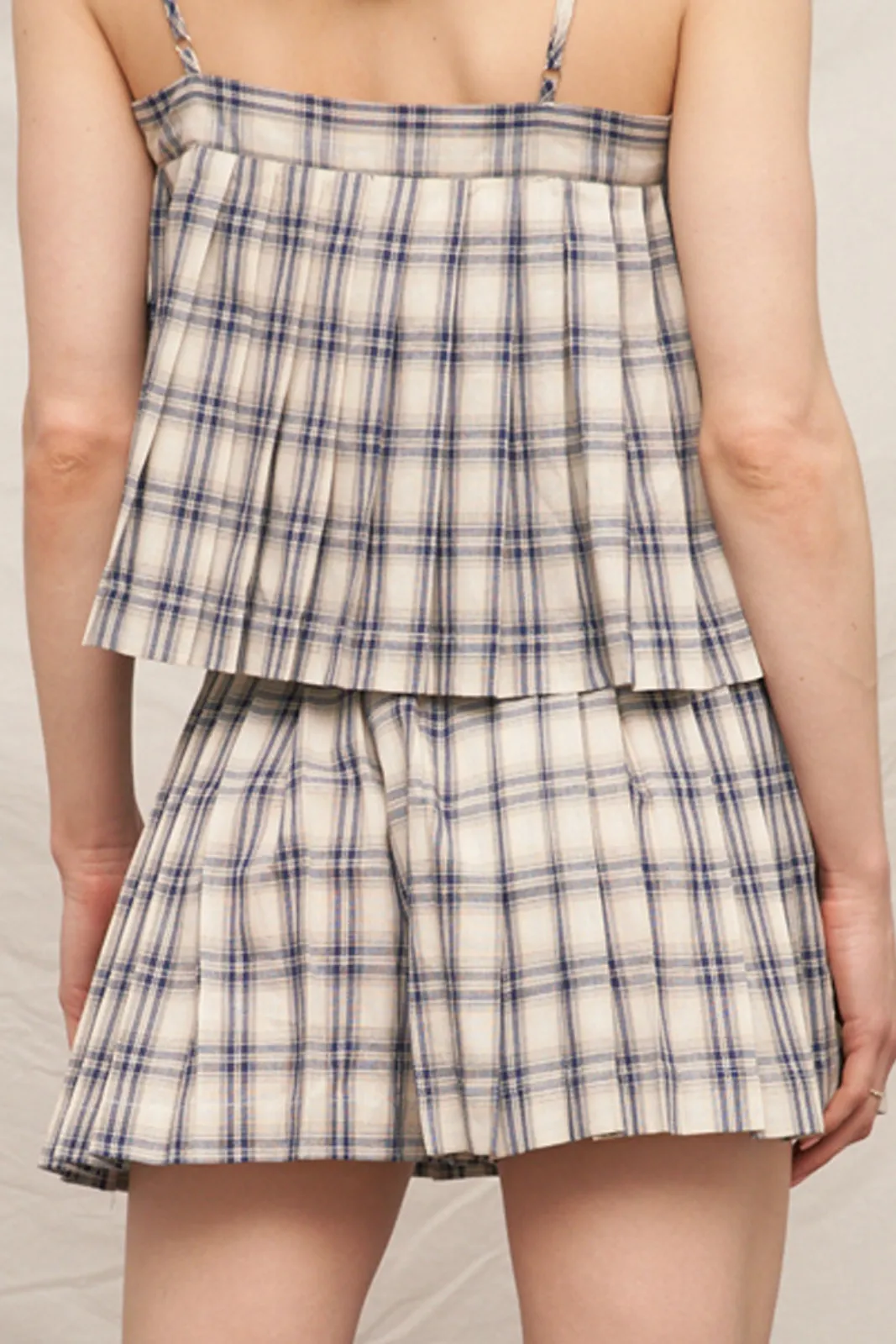 Rachel Pleated Plaid Shorts sold by fab'rik product image thumbnail 3