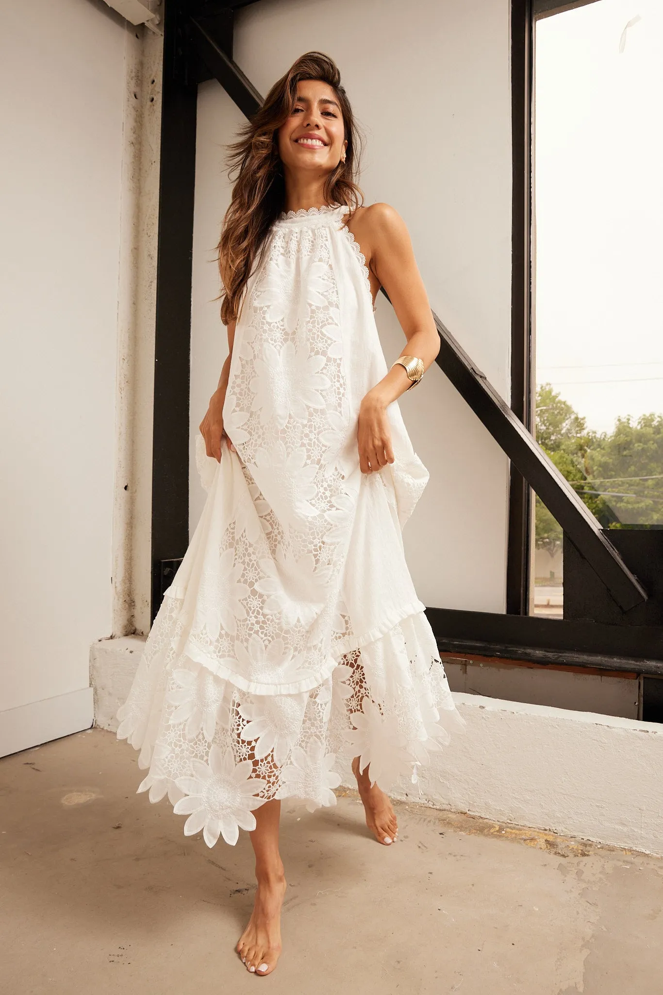 Ginny Lace Detail Maxi Dress sold by fab'rik