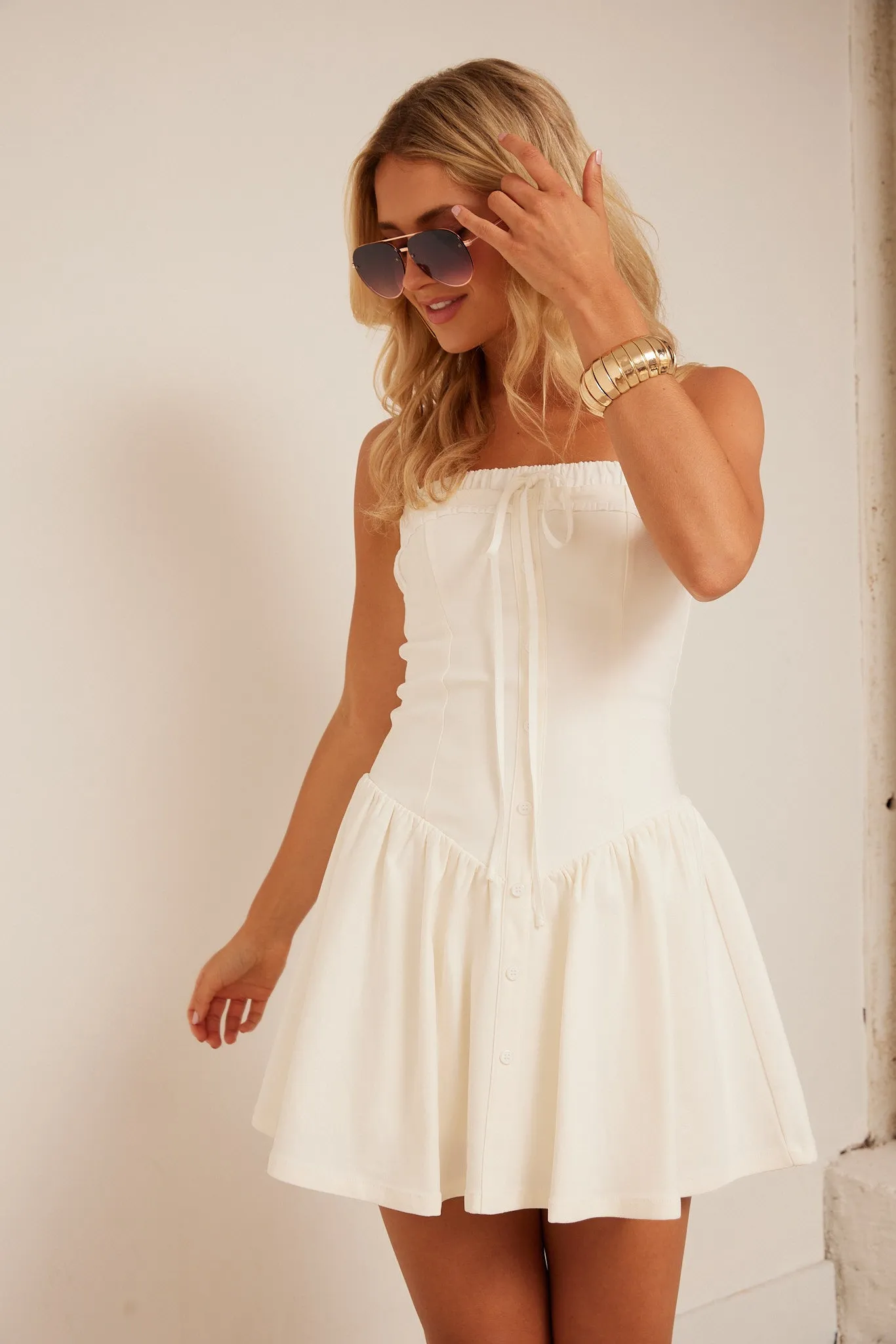 Holly Button Down Mini Dress sold by fab'rik