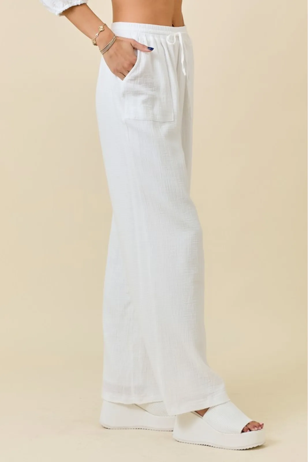Melia Cotton Long Gauze Pants sold by fab'rik product image thumbnail 2