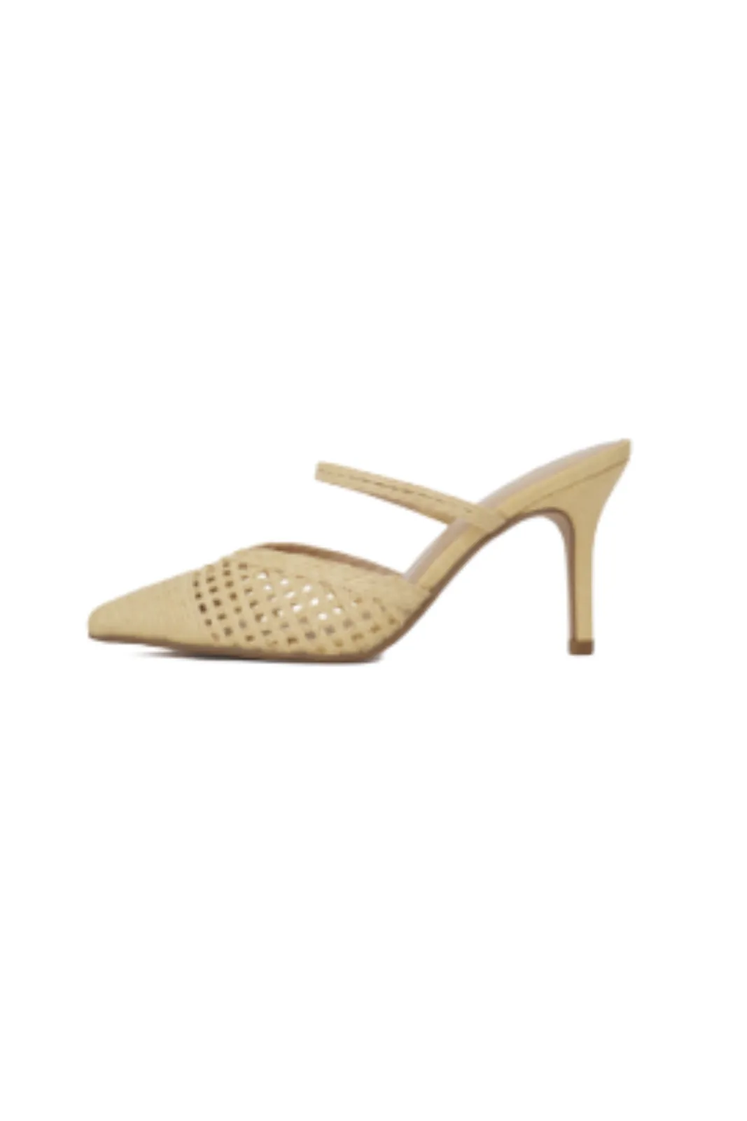 Alexis Beige Raffia Heel sold by fab'rik
