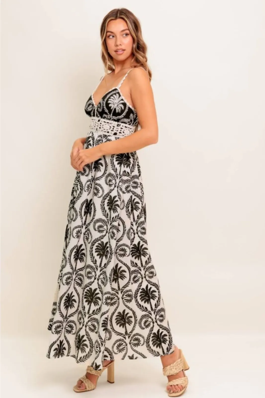 Eloise Printed Lace Hem Maxi Dress sold by fab'rik product image thumbnail 3