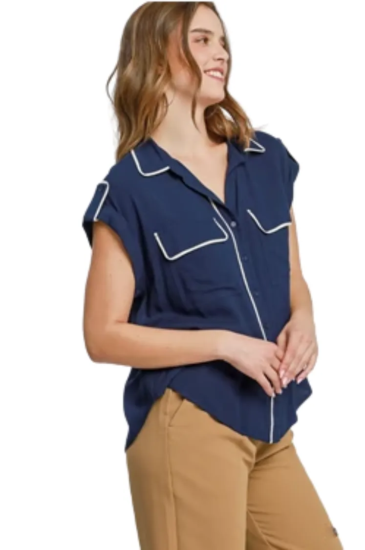 Jenna Washed Utility Button Down Shirt sold by fab'rik product image thumbnail 3