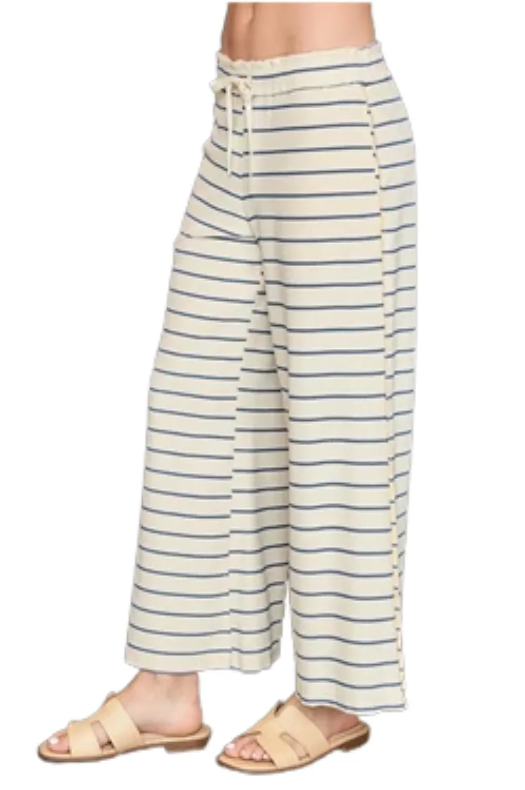 Olive Stripe Knit Fabric Wide Leg Pants sold by fab'rik product image thumbnail 5