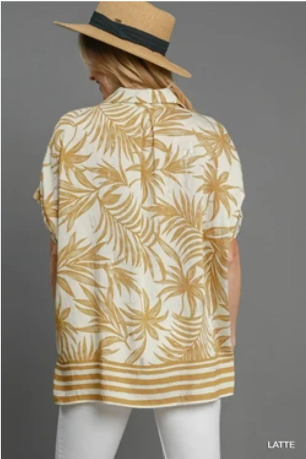 Shelley Tropical Print Button Down Top sold by fab'rik product image thumbnail 4