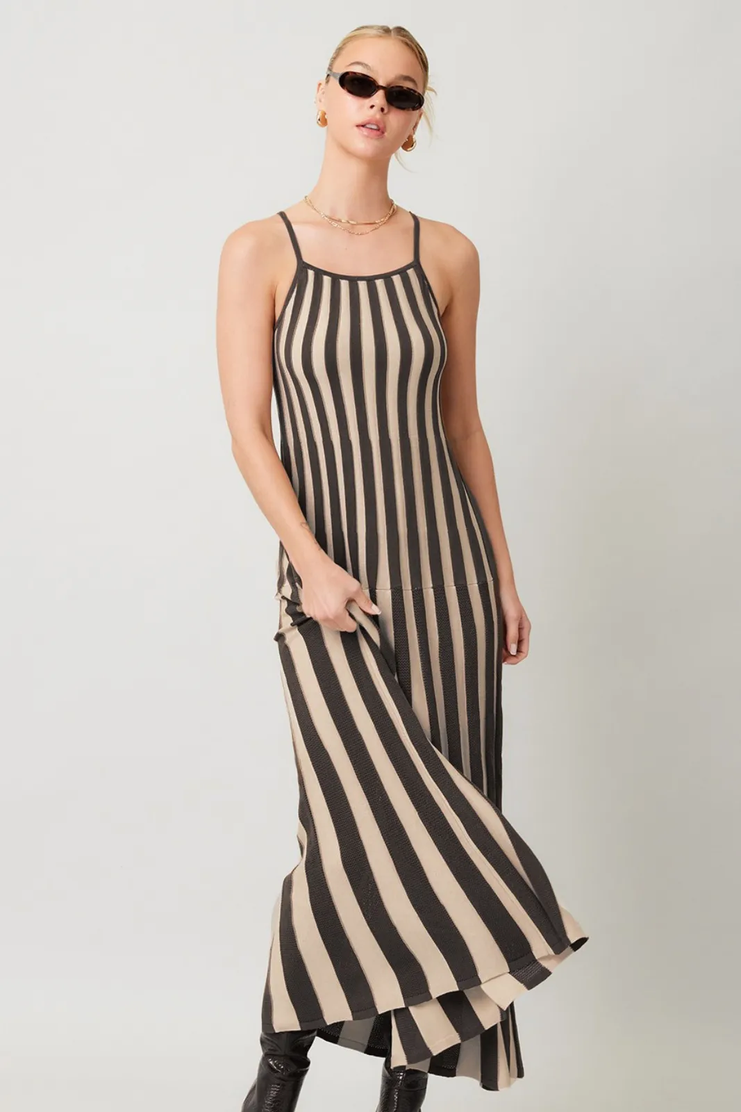 Krista Knit Ribbed Maxi Dress sold by fab'rik