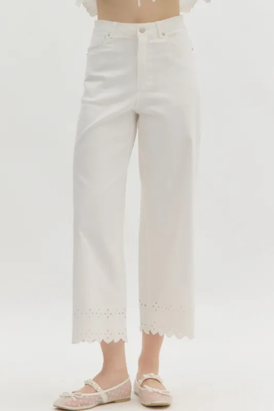 Mel Eyelet Hem Jeans sold by fab'rik
