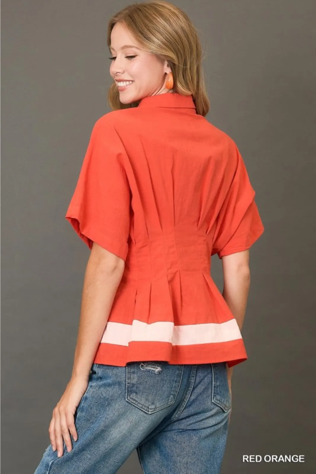 Wren Color Block Collared Button Down Top sold by fab'rik product image thumbnail 3