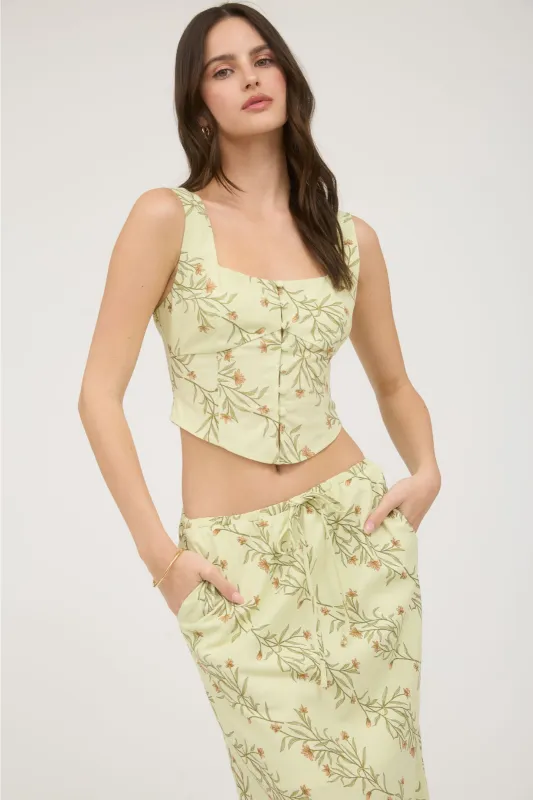 Dawn Pattern Corset Crop Top sold by fab'rik