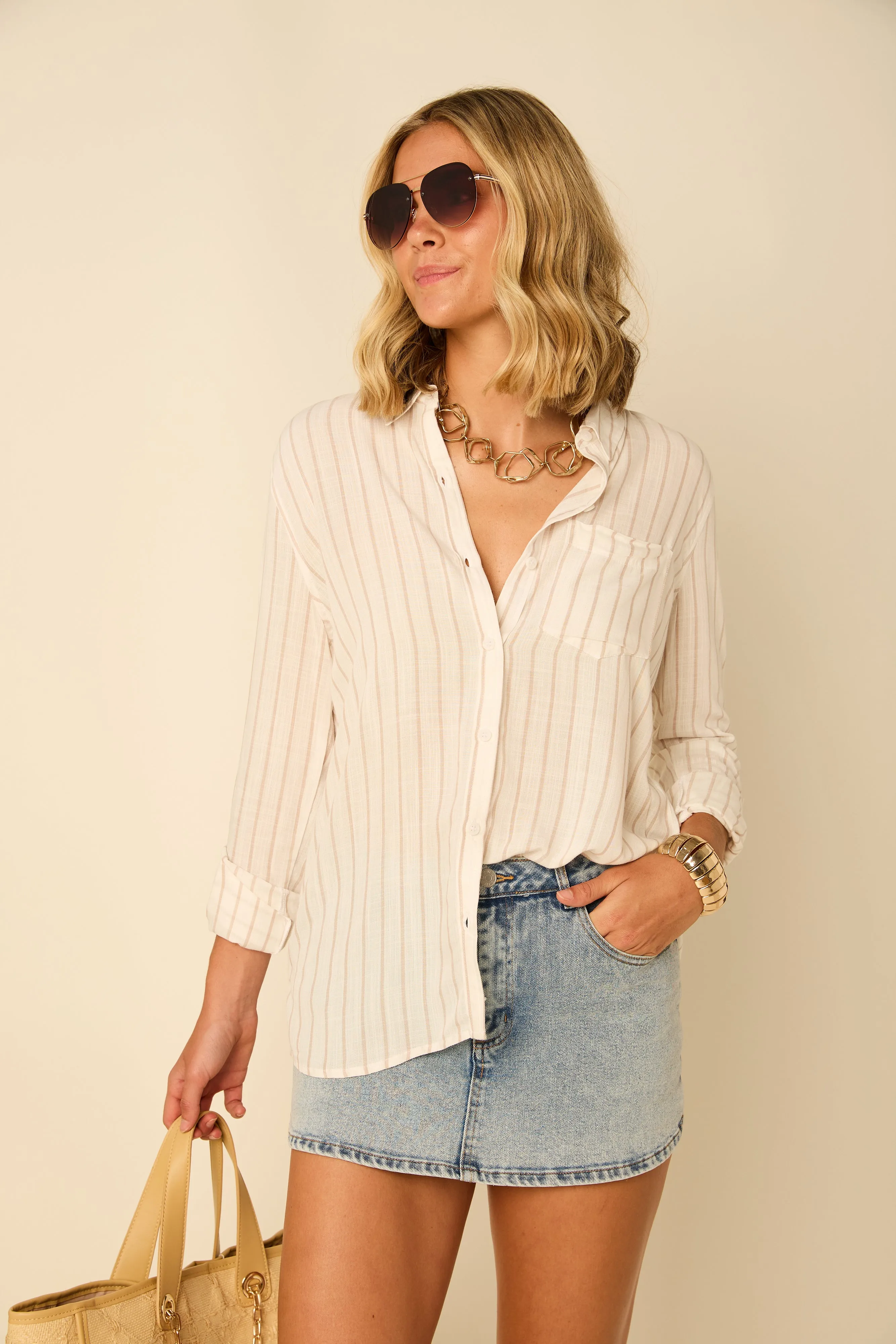 Mary Striped Long Sleeve Button Up sold by fab'rik product image thumbnail 2