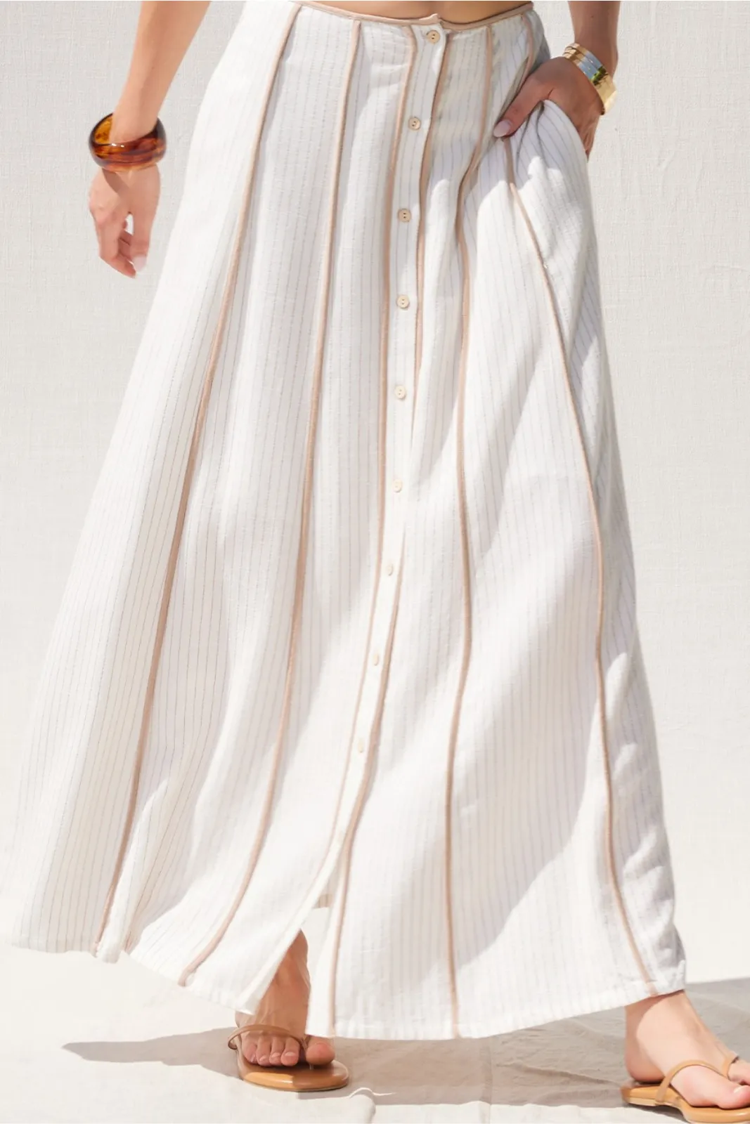 Cali Button Down Contrast Maxi Skirt sold by fab'rik product image thumbnail 3