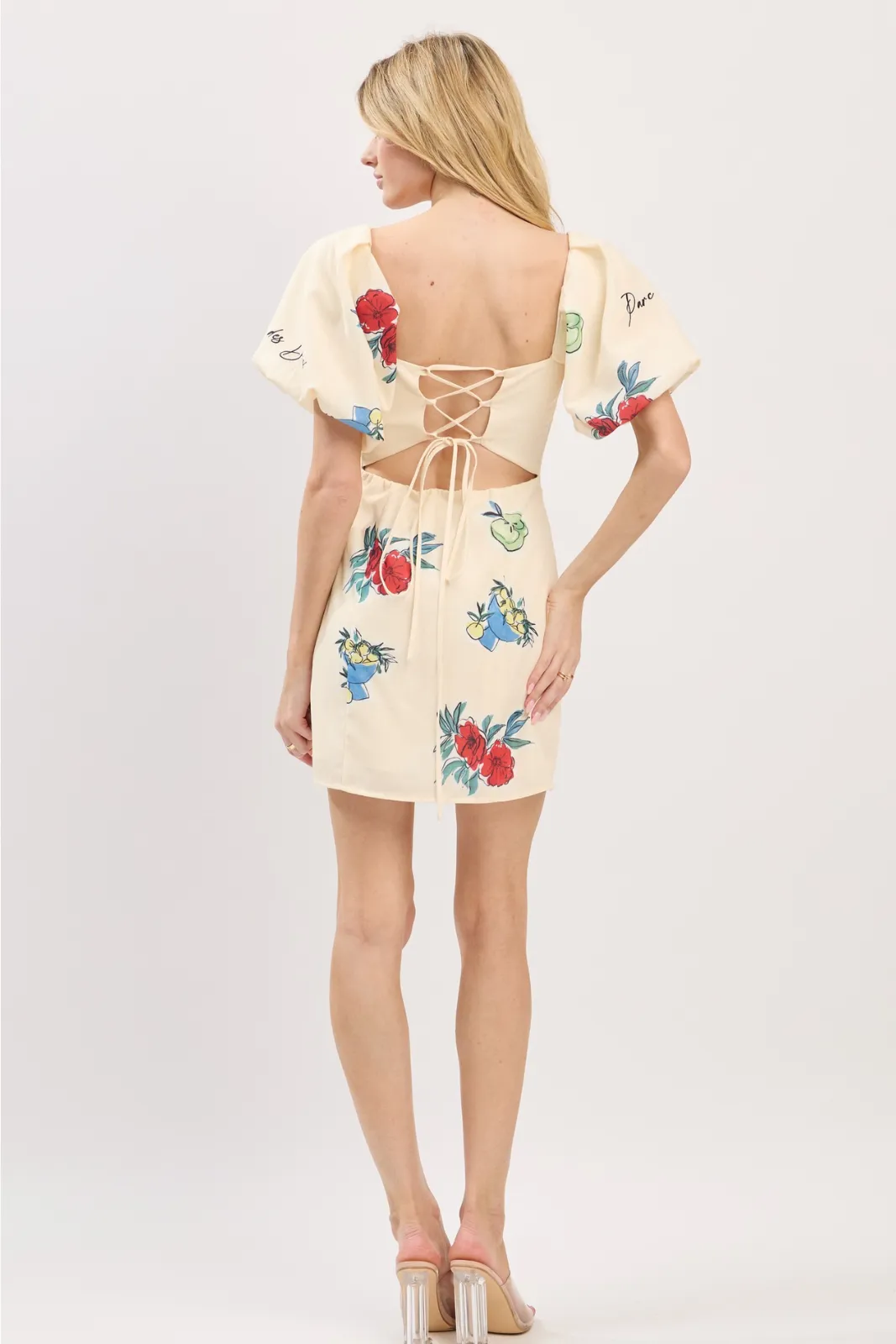 Selena Textured Puff Sleeve Mini Dress sold by fab'rik product image thumbnail 3