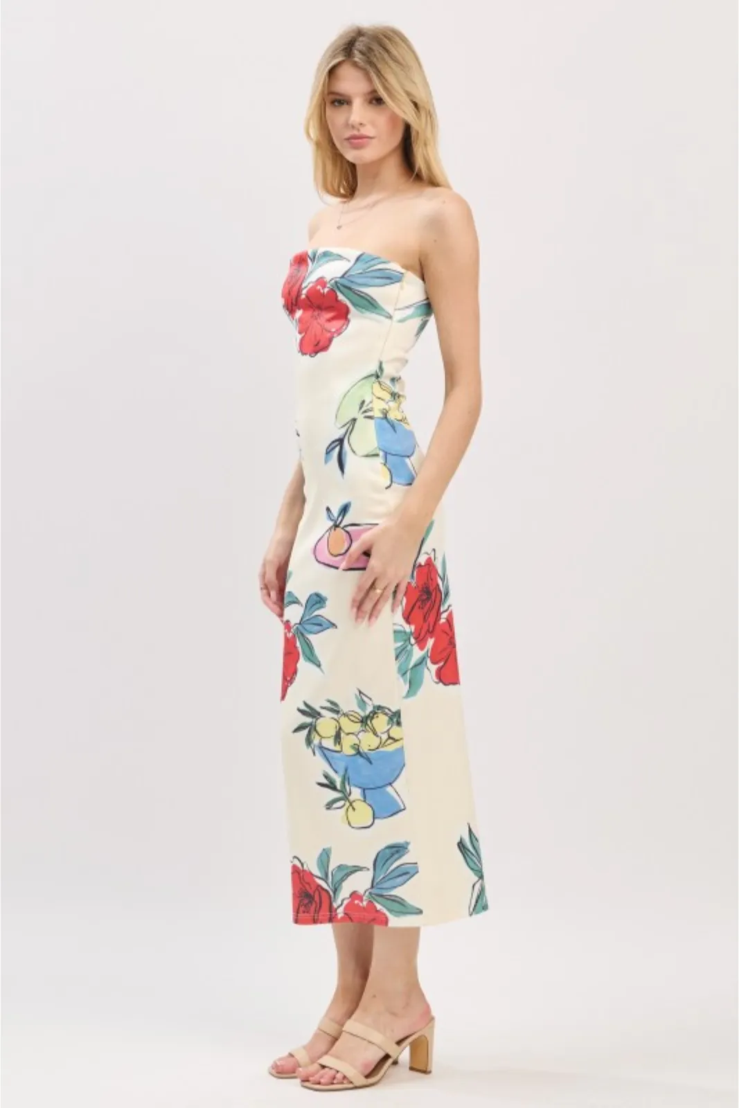 Jessie Scuba Tube Floral Print Maxi Dress sold by fab'rik product image thumbnail 2