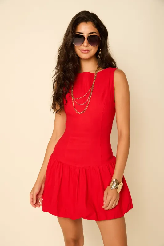 Abbey Bubble Hem Mini Dress sold by fab'rik