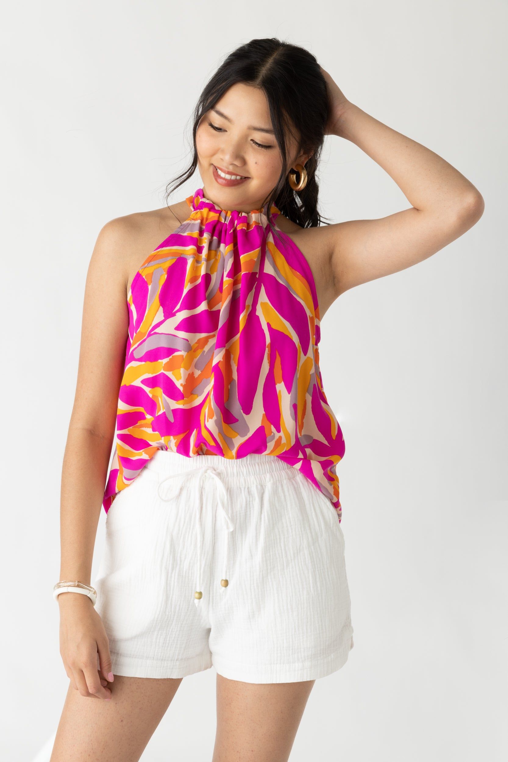 Amelia Printed Halter Top sold by fab'rik