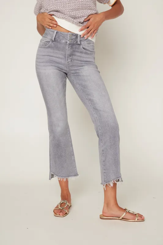 Kallie High Rise Mini Bootcut Jeans sold by fab'rik