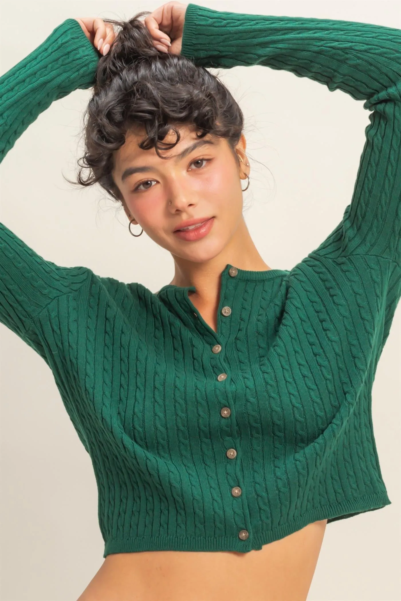Ella Button Up Knit Sweater sold by fab'rik