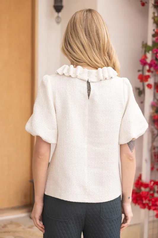 Lily Stitched Pearl Collar Top sold by fab'rik product image thumbnail 3