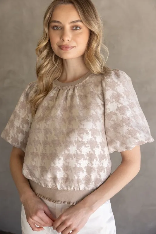 Ashley Houndstooth Stitch Top sold by fab'rik