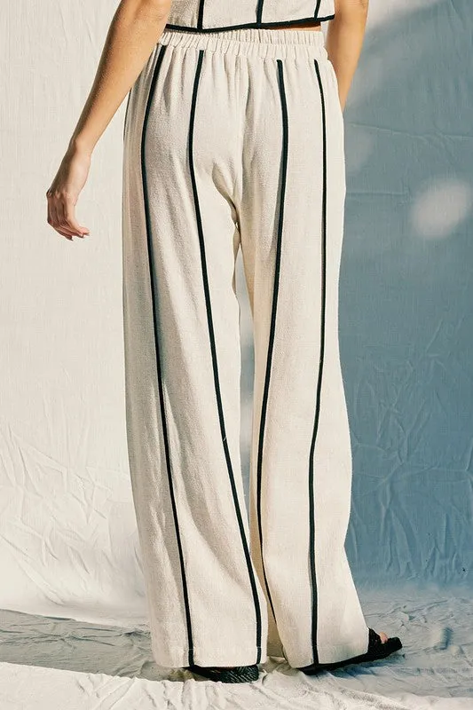 Jessie Black Stitch Linen Pants sold by fab'rik product image thumbnail 3