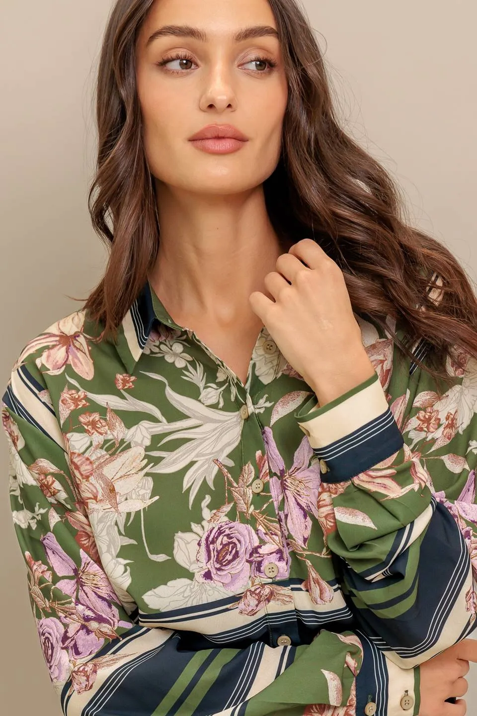 Christen Printed Woven Top with Collar sold by fab'rik product image thumbnail 2