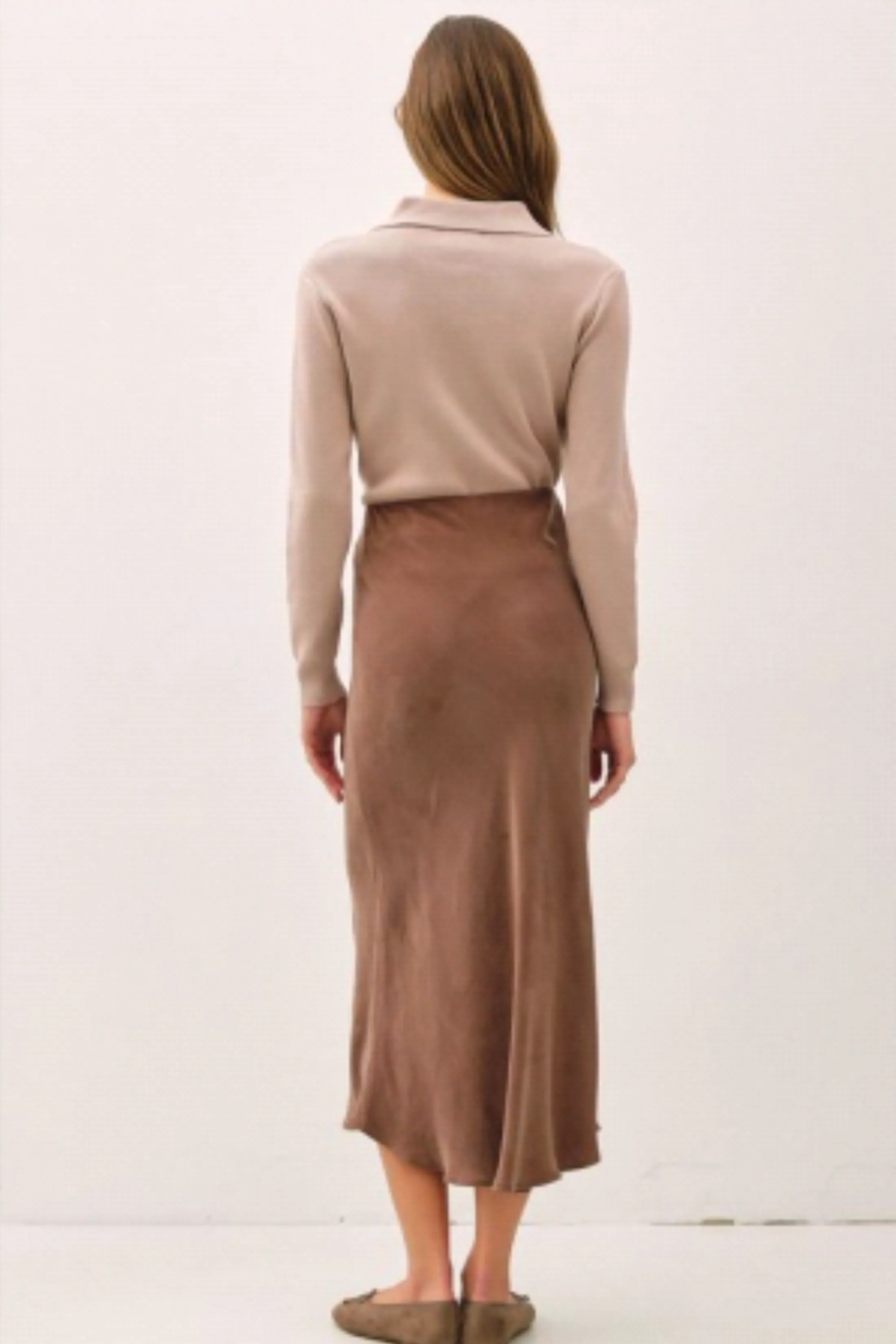 Beth Suede Flowy Midi Skirt sold by fab'rik product image thumbnail 2