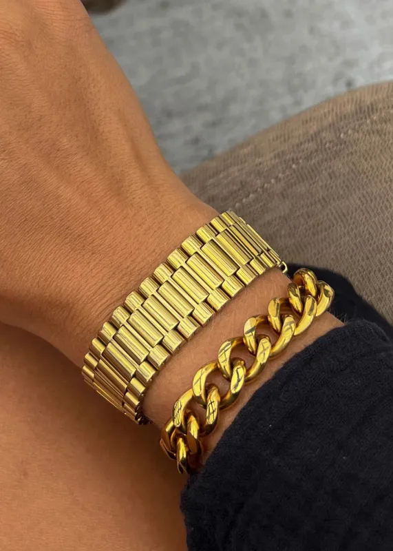 Thick Gold Watch Band sold by fab'rik