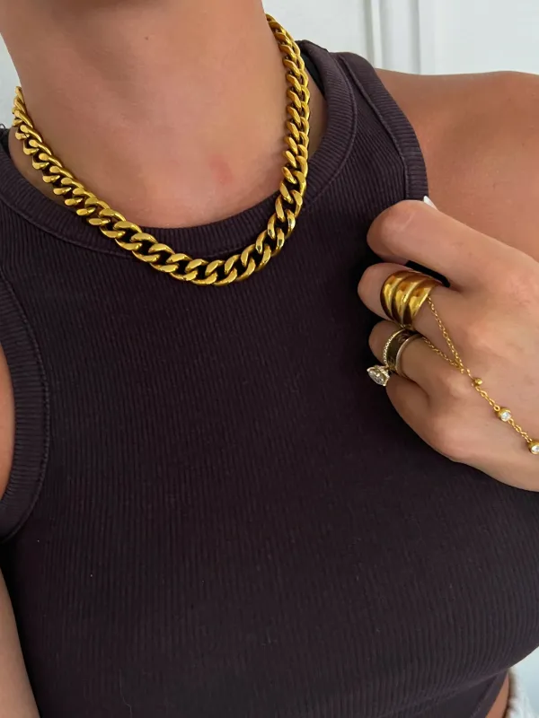 Camilla Chunky Gold Necklace sold by fab'rik