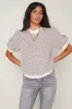 Sarah Zigzag Trim Detailed Tweed Top sold by fab'rik
