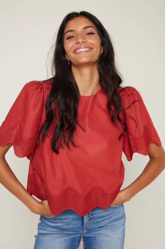 Austin T Shirt with Decorative Hem sold by fab'rik