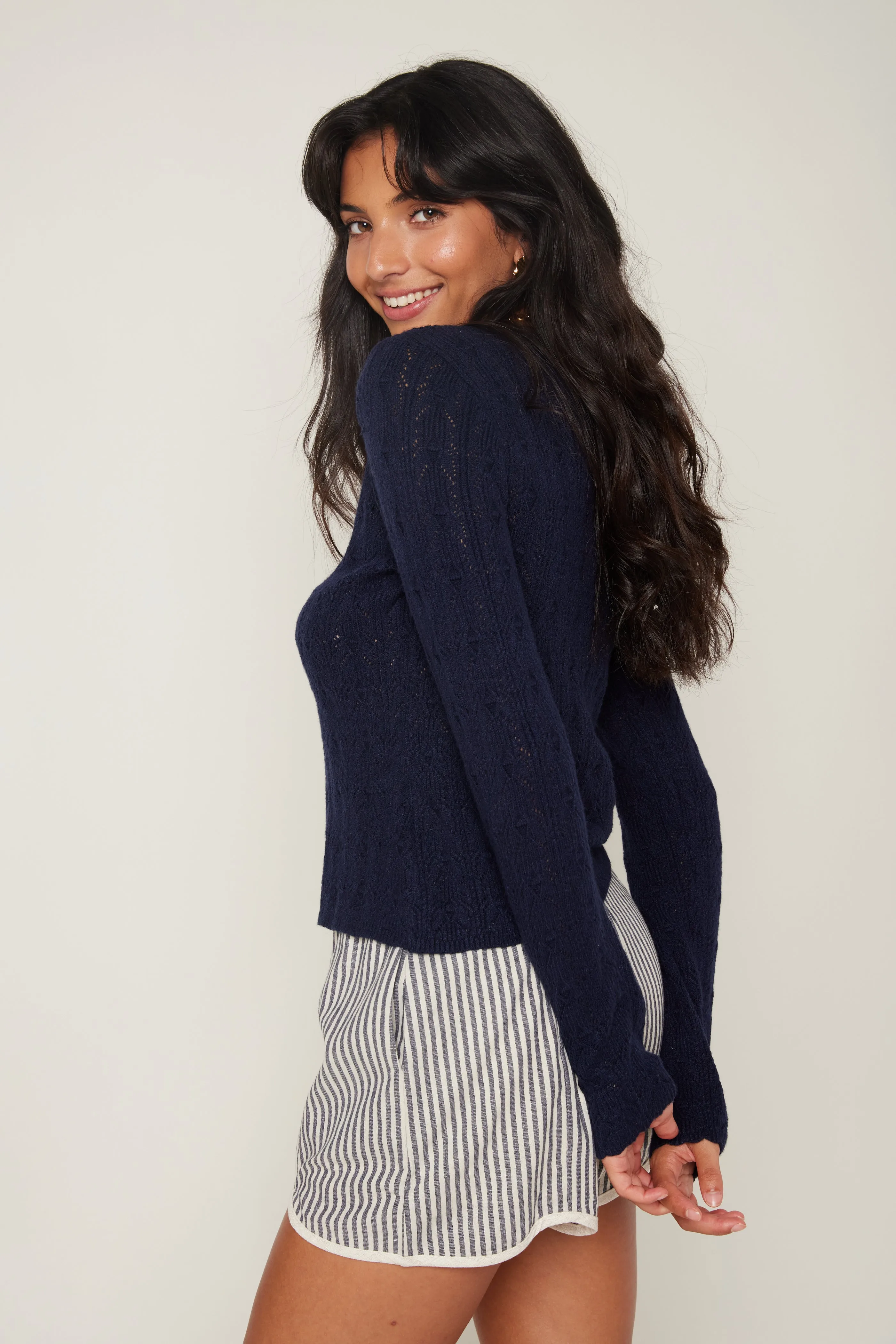 Jordan Pointelle Knit Scallop Detail Top sold by fab'rik product image thumbnail 2