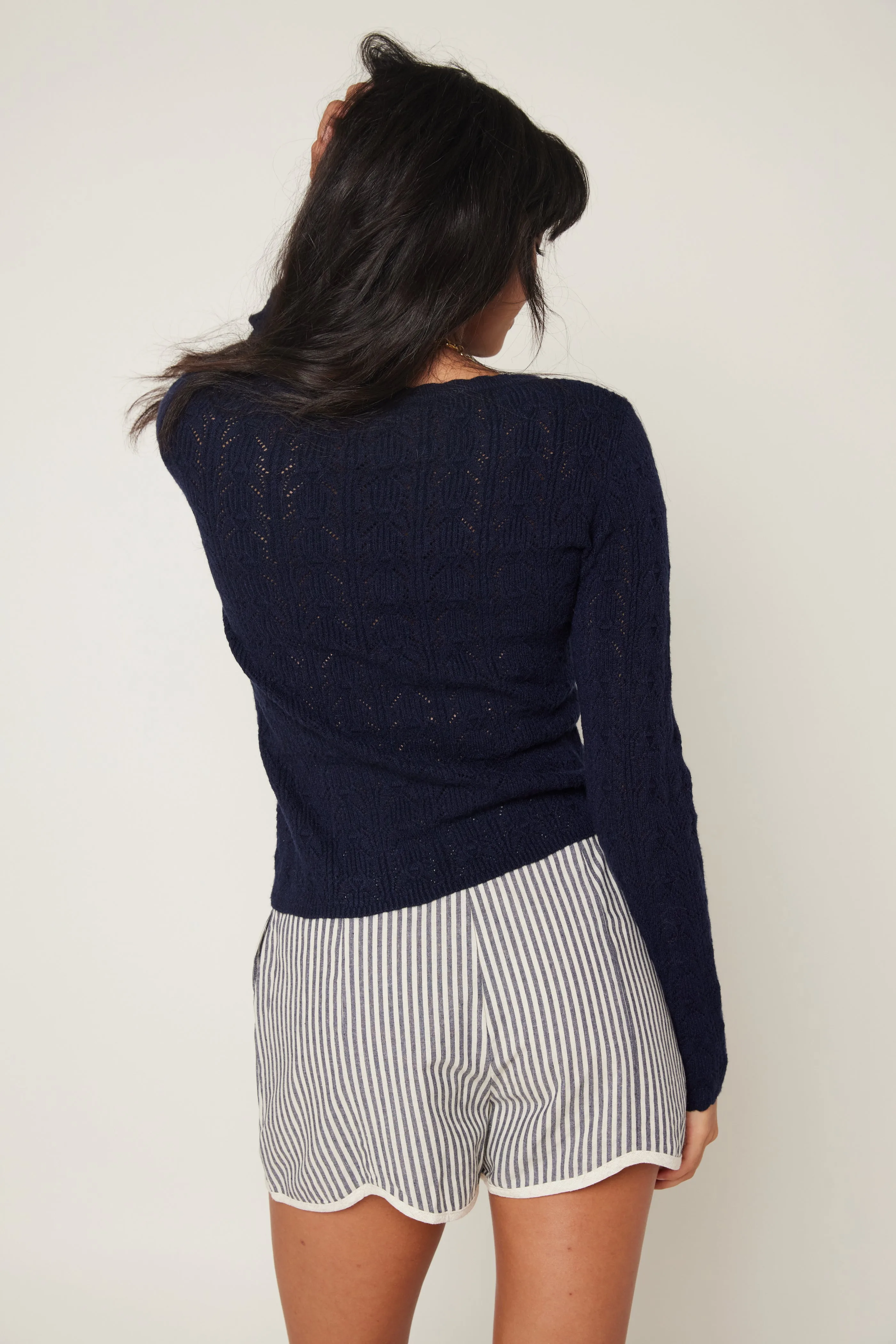 Jordan Pointelle Knit Scallop Detail Top sold by fab'rik product image thumbnail 3